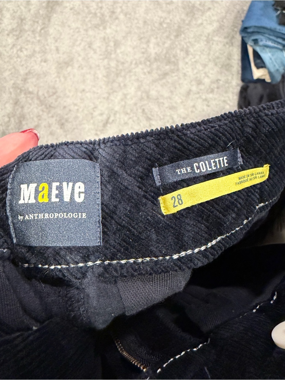 Maeve by Anthropologie The Colette Cropped Pants in Navy with Yellow Tag - Picture 3 of 4